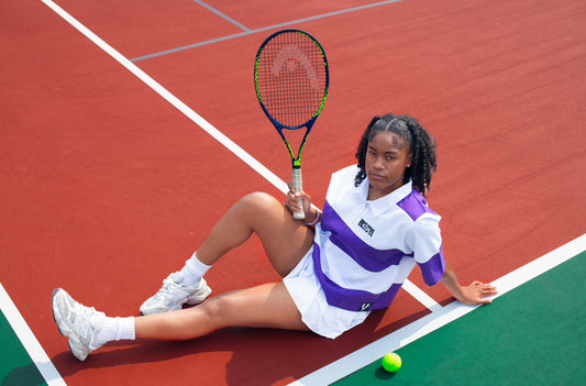 PURPLE "BOX BADGE" POLO