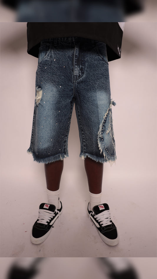 WASHED INDIGO "FIELD TESTED" JORTS